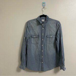 J crew women’s the perfect shirt denim button down shirt blue size small